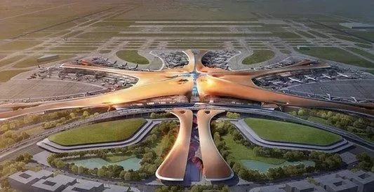 北京新国际机场的工地降尘
