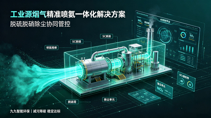 九九智能环保：工业源烟气精准喷氨--脱硫脱硝除尘一体化解决方案